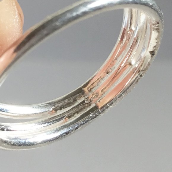 925 Sterling Silver Triple Band Minimalist Ring Size 5.75 - Picture 5 of 7